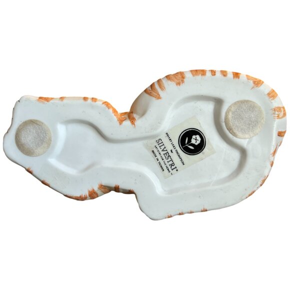 Vtg SILVESTRI Pottery Cat Artist Mary Lake-Thompson Taiwan 9" long - Picture 12 of 13